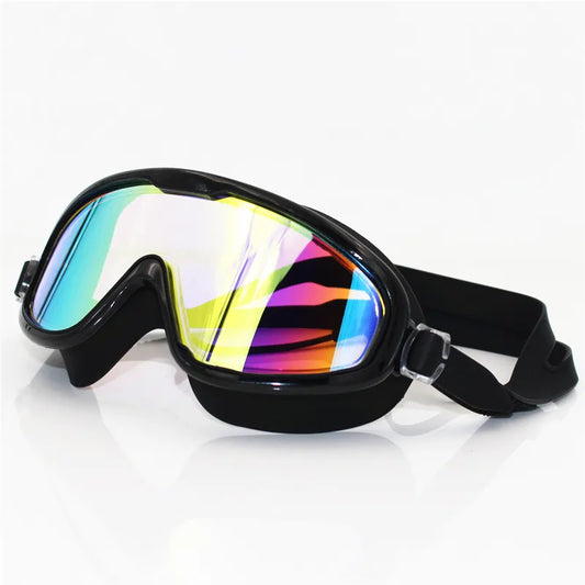 Lunettes de natation professionnelles à grande monture, étanches, en silicone souple, anti-buée, UV, pour hommes et femmes