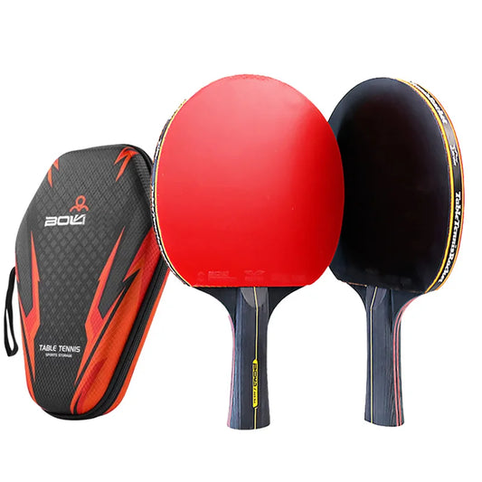 Raquette de tennis de table, de ping-pong professionnelles, 2 pièces avec sac