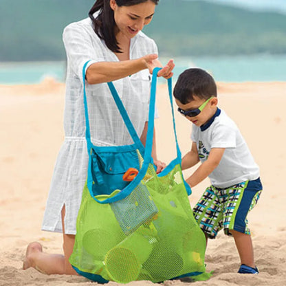 Sac de plage en filet portable pour enfants, rangement de jouets, serviettes, trousse de maquillage, autres