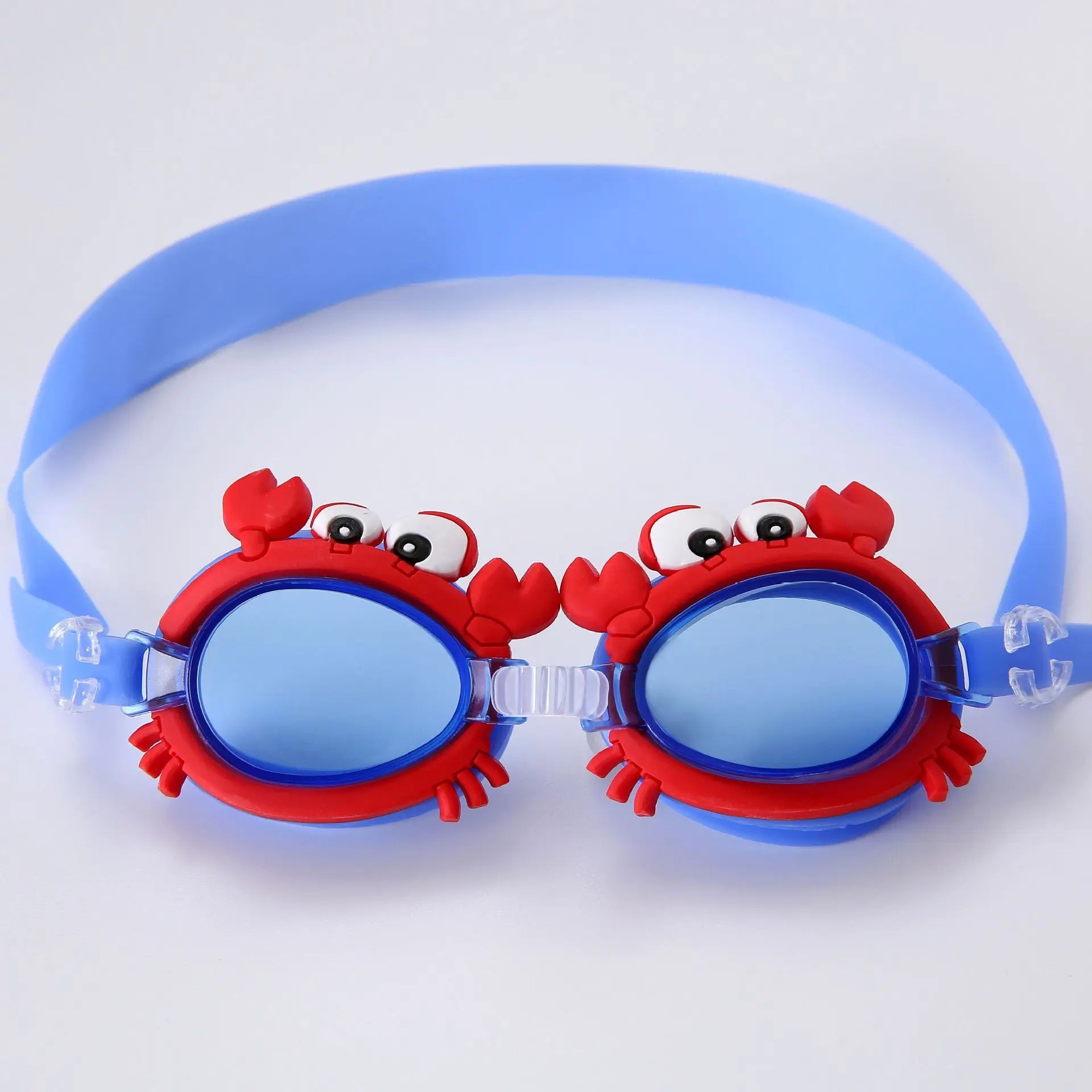 Lunettes de plongée réglables en forme de crabe rouge pour enfants, lunettes de natation étanches, anti-buée