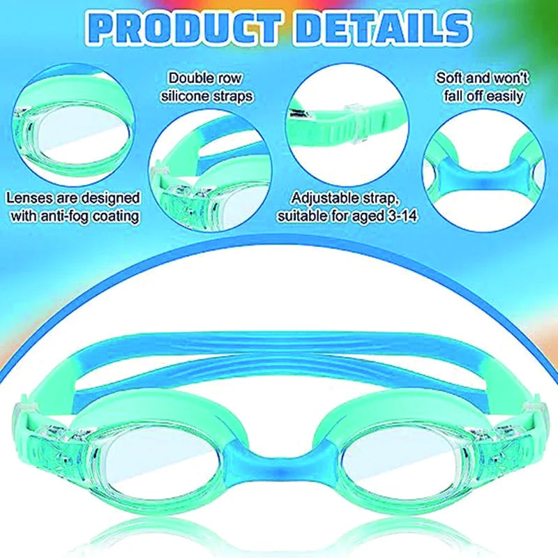 Lunettes de natation Anti-buée imperméables UV enfants lentilles colorées professionnelles, lunettes pour enfants