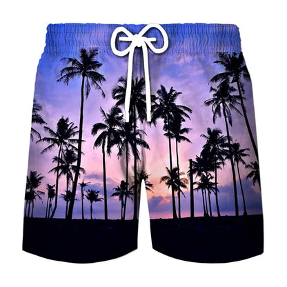 Short de plage hawaïen, imprimé 3D tropical, plage, décontracté et stylé