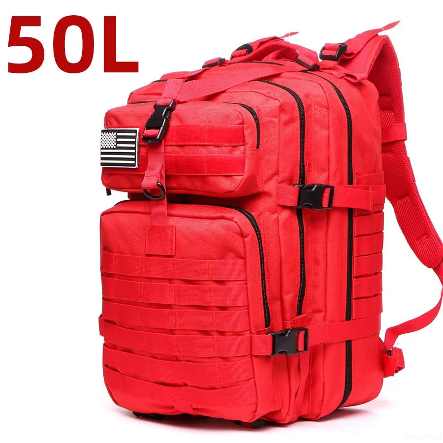 Sac à dos 25L/50L imperméable, nylon 1000D, multi-activités - randonnée, camping, chasse, pêche, trekking