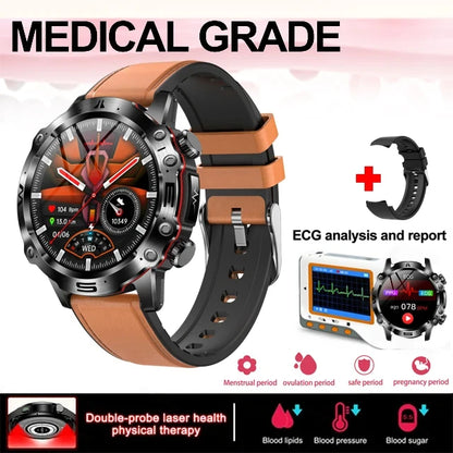 Montre intelligente de sport professionnelle, luxe, mesure sucre dans le sang, lipides, acide urique, pression artérielle, appel BT, montre intelligente, appel bluetooth, haute qualité