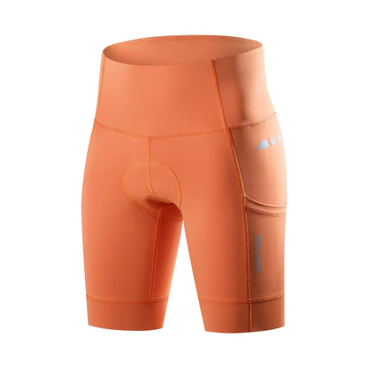 Shorts de cyclisme rembourrés en gel 3D pour femmes, collants de fitness de montagne, antichoc, 2 poches