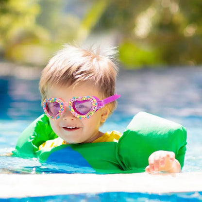 Lunettes de natation d'été étanches en forme de cœur, en silicone UV, anti-buée, lunettes de piscine pour les tout-petits et les enfants