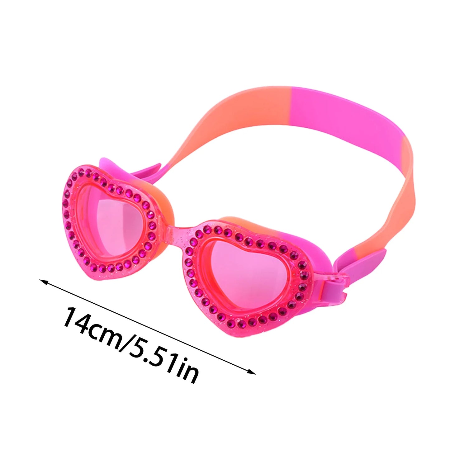 Lunettes de natation d'été étanches en forme de cœur, en silicone UV, anti-buée, lunettes de piscine pour les tout-petits et les enfants