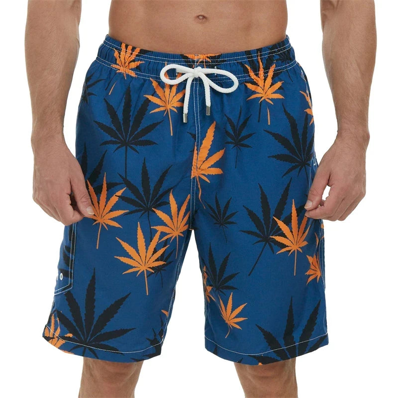 Short de plage décontracté imprimé en 3D pour hommes, maillot de bain de vacances hawaïennes, floral, stylé