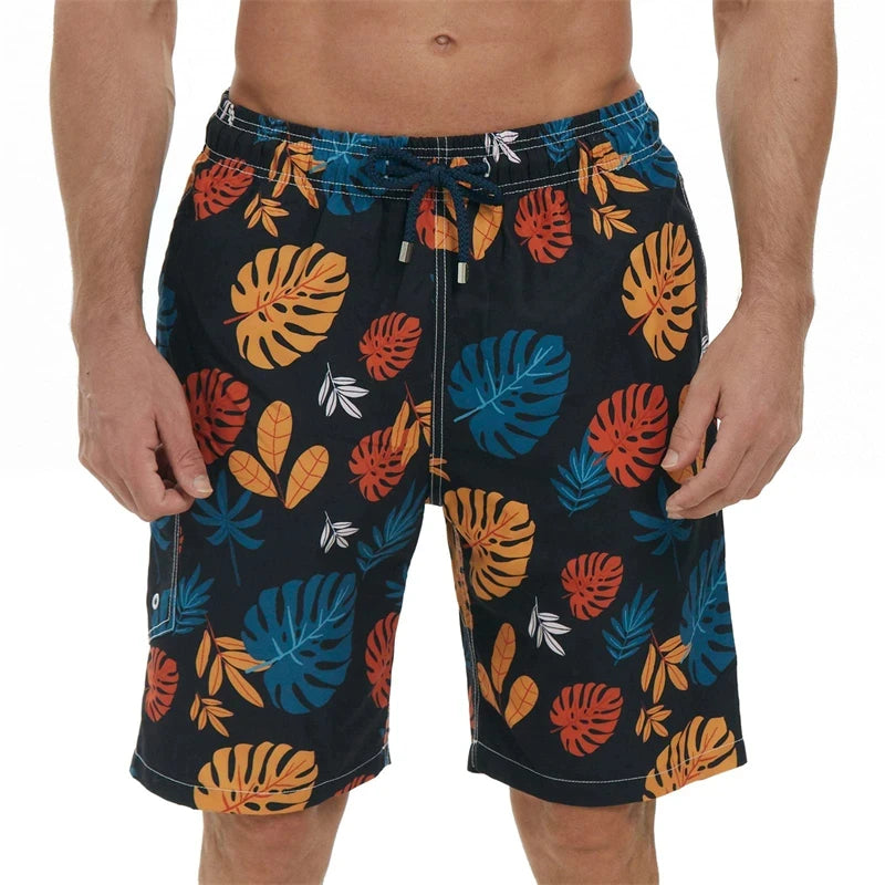 Short de plage décontracté imprimé en 3D pour hommes, maillot de bain de vacances hawaïennes, floral, stylé