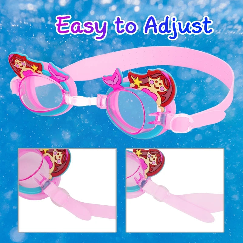 Lunettes de natation professionnelles pour filles, avec bouchon d'oreille, étanches, Anti-buée, cadeaux pour enfants