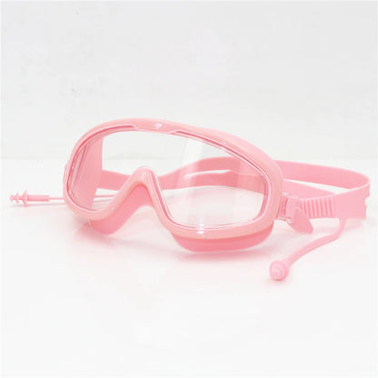 Lunettes de natation professionnelles à grande monture, étanches, en silicone souple, anti-buée, UV, pour hommes et femmes