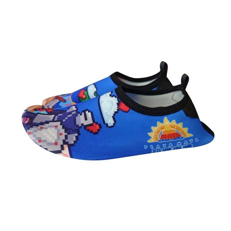 Chaussures de plage pour enfants, chaussures de parc aquatique imprimées, séchage rapide, semelle souple respirante