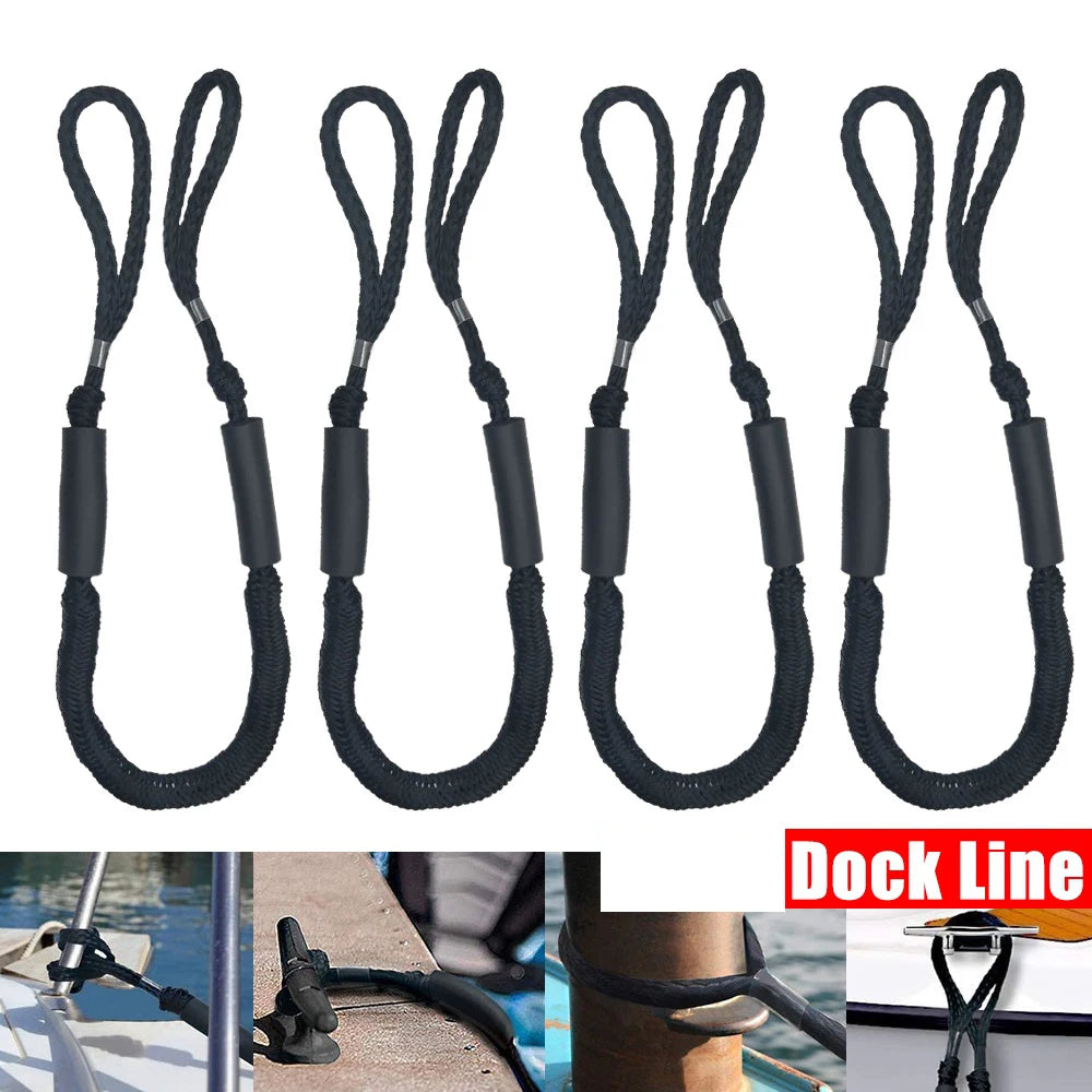 Corde d'amarrage pour kayak, jet ski, ponton, canoë, bateau à moteur