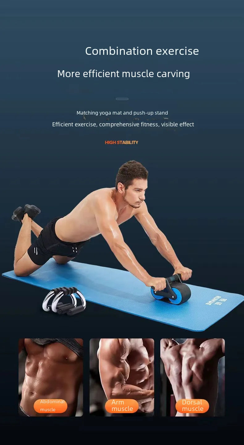 Équipement de Fitness AB Roller, Double roues pour hommes, usage domestique, Machine d'exercice silencieuse et conviviale pour débutants