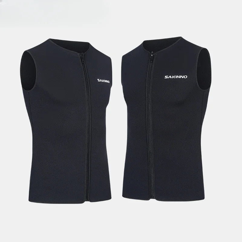 Combinaison de plongée en apnée pour hommes et femmes, Protection solaire et chaleur, gilet de plongée sans manches de 3MM, corps fendu