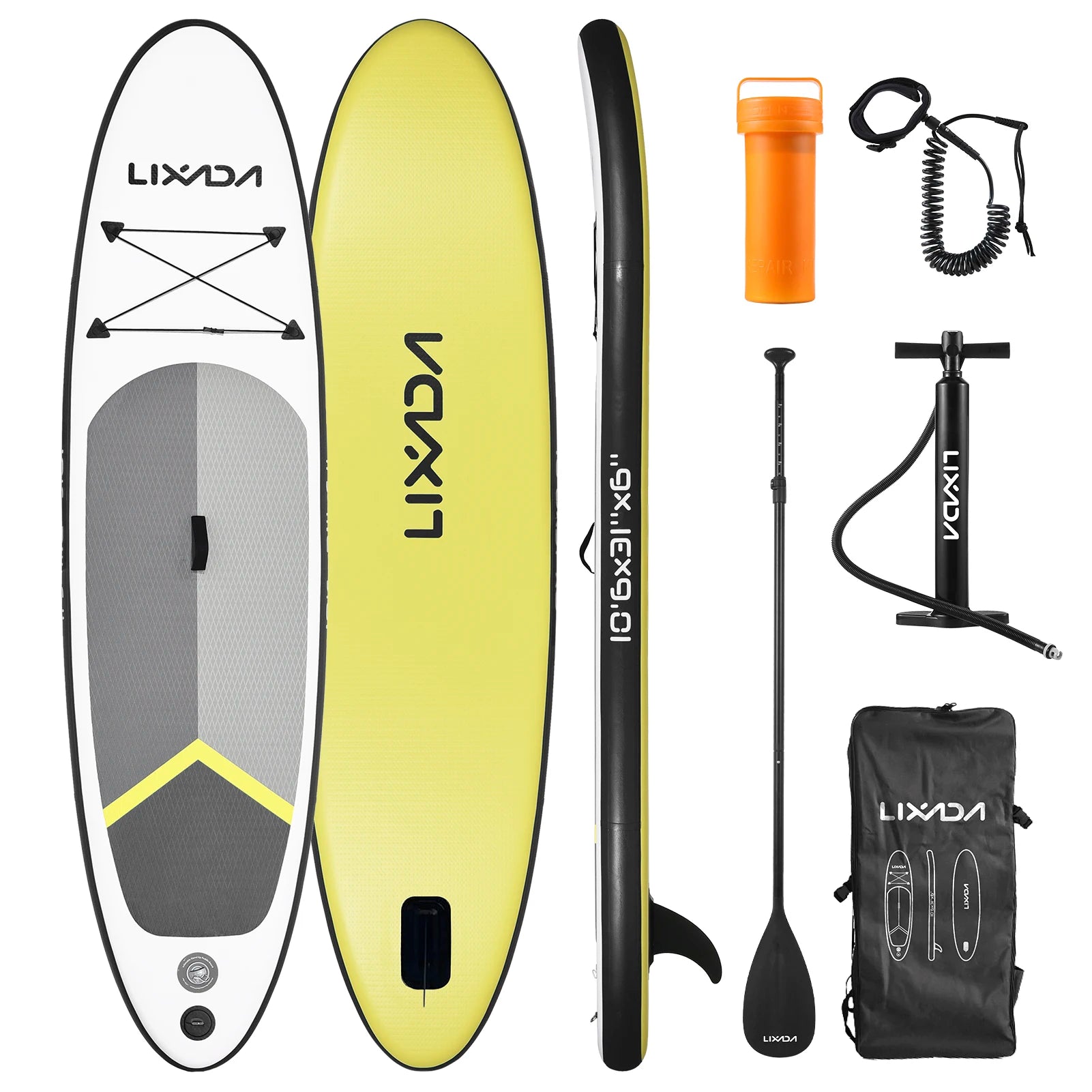 Planche de surf avec accessoire Sup, sac de transport, pagaie, longboard, wakeboard, charge de 180kg