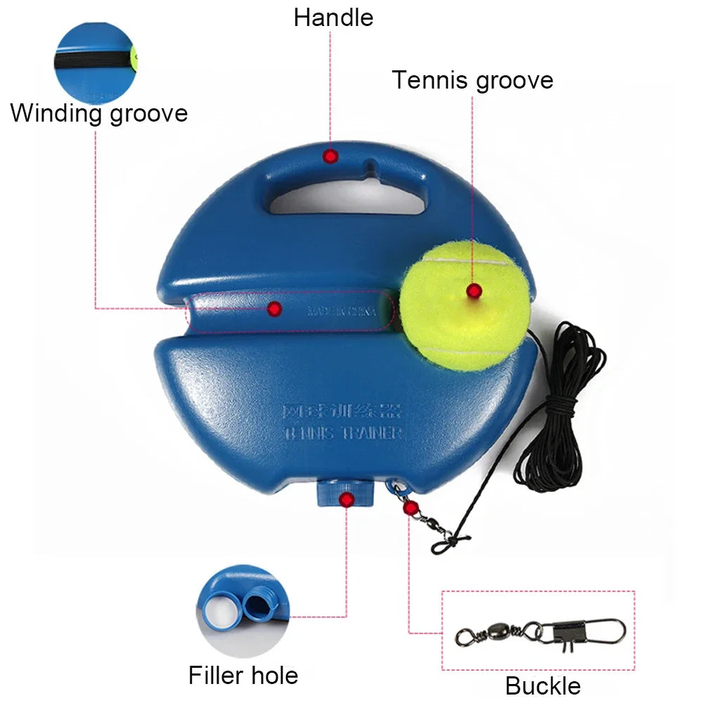 Base d'aide à l'entraînement de tennis avec corde élastique