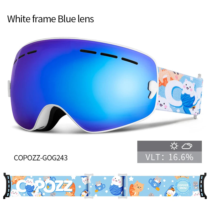 Lunettes de Ski pour enfants de 4 à 15 ans, Anti-buée professionnelle