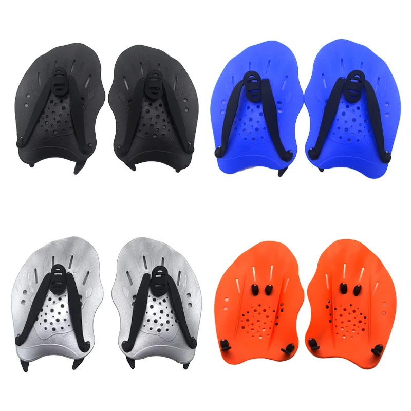 1 paire de pagaies d'entraînement à la natation, gants de plongée en apnée, palmes de sport, paume en Silicone, sangles réglables