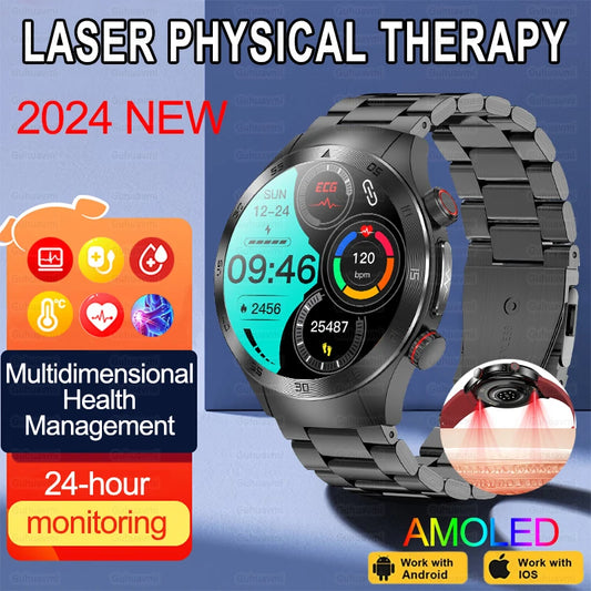 Montre intelligente de sport de santé, professionnelle, luxe, mesure sucre dans le sang, lipides, acide urique, pression artérielle, appel BT, montre intelligente, haute qualité