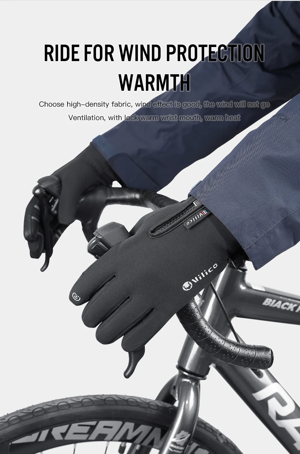 Gants d'hiver imperméables pour ski, cyclisme, course