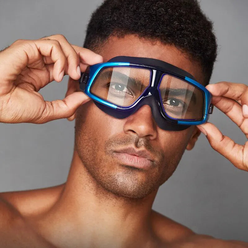 Lunettes de natation à grand cadre pour adultes, haute qualité, HD, anti-buée