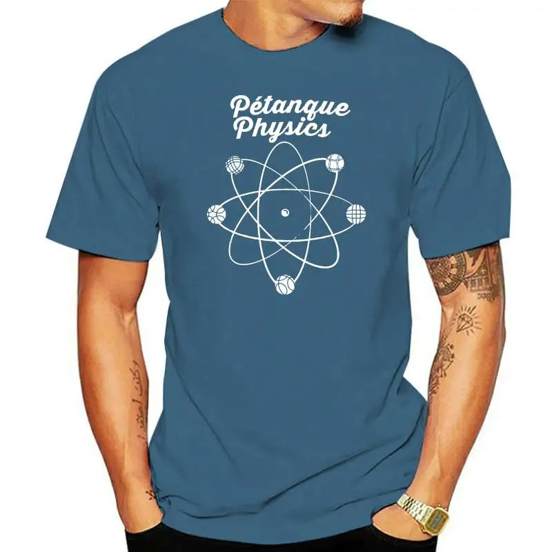 T-shirt imprimé de pétanque "Pétanque Physics" pour hommes et femmes, excellente qualité, livraison gratuite, satisfaction garantie.