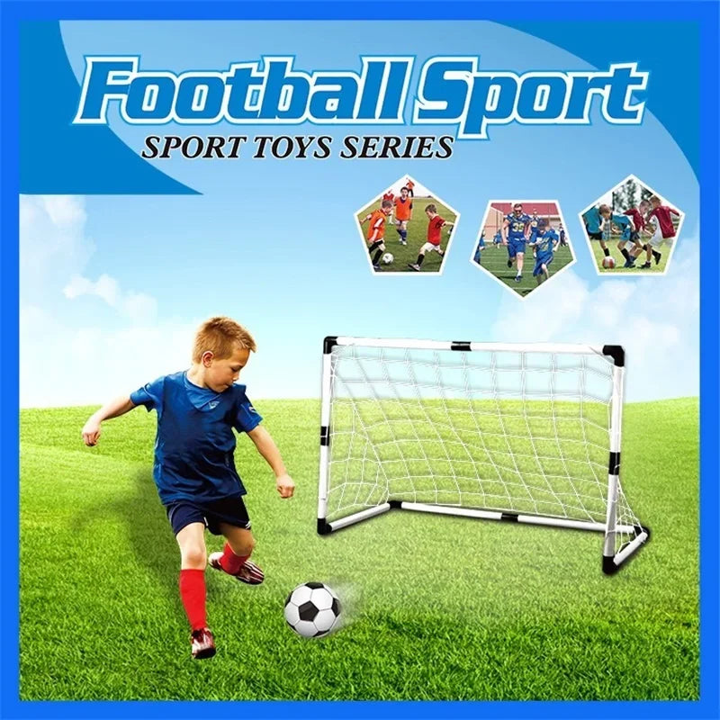 Filet de poteau pliant avec pompe pour enfants, mini ballon de football, but de football, sports d'intérieur et d'extérieur, équipement d'entraînement sportif, 2 en 1