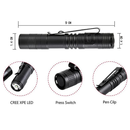 Mini lampe de poche haute qualité – idéale pour le camping et l’extérieur