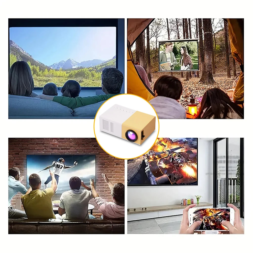 Projecteur LED domestique pour extérieur,1080P HD USB Link, haut-parleur 3D. SportMix