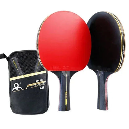 Raquette de tennis de table, de ping-pong professionnelles, 2 pièces avec sac