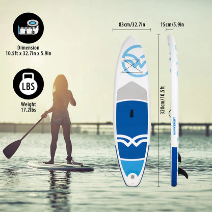 Planche de surf avec accessoire Sup, sac de transport, pagaie, longboard, wakeboard, charge de 180kg