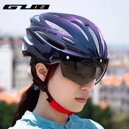 Casque de vélo avec lunettes magnétiques, coupe-vent