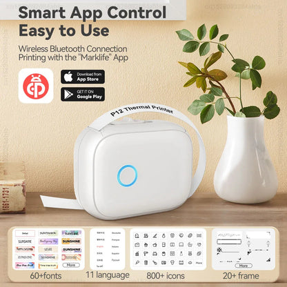 Imprimante thermique Portable P12, Mini-imprimante d'étiquettes . SportMix