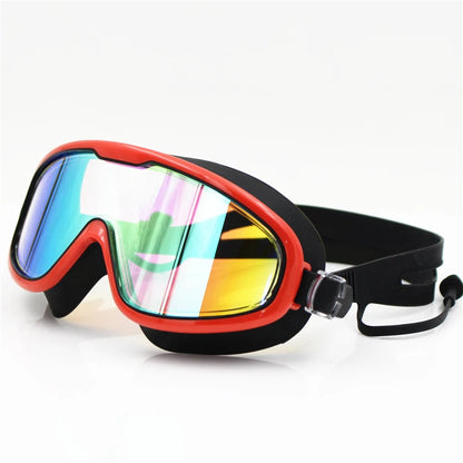 Lunettes de natation professionnelles à grande monture, étanches, en silicone souple, anti-buée, UV, pour hommes et femmes