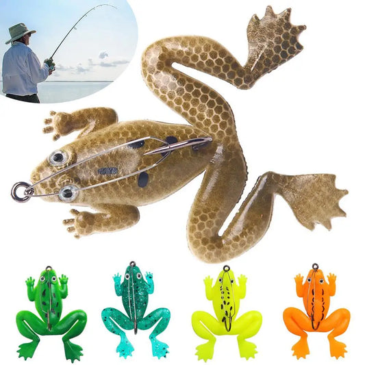 Leurre souple en forme de grenouille, appât en silicone pour poisson