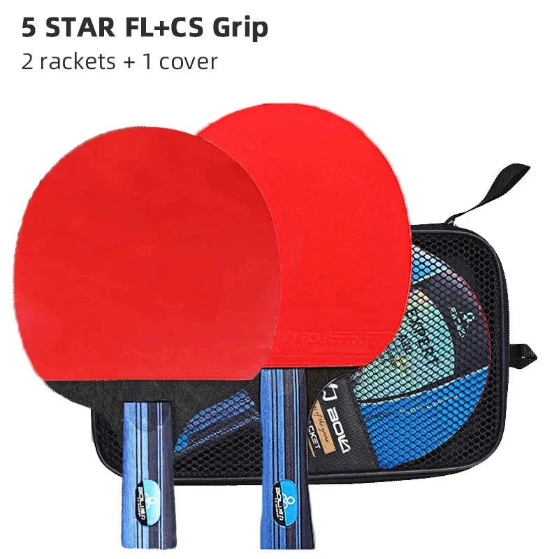 Raquette de ping-pong, avec sac, 2 pièces