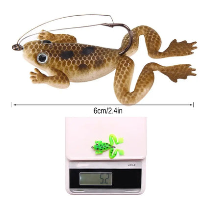 Leurre souple en forme de grenouille, appât en silicone pour poisson