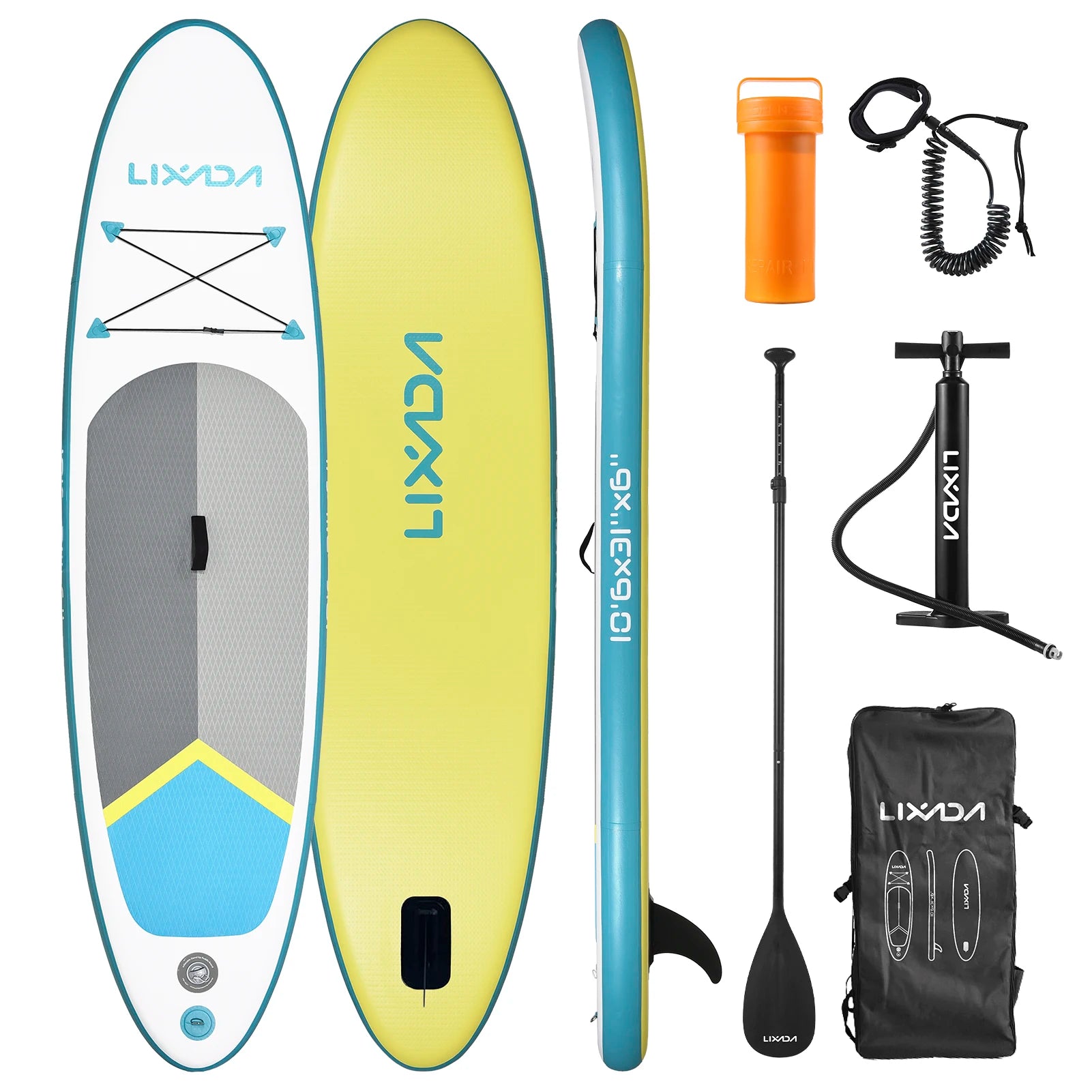 Planche de surf avec accessoire Sup, sac de transport, pagaie, longboard, wakeboard, charge de 180kg