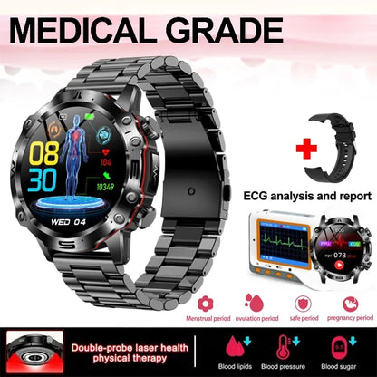 Montre intelligente de sport professionnelle, luxe, mesure sucre dans le sang, lipides, acide urique, pression artérielle, appel BT, montre intelligente, appel bluetooth, haute qualité