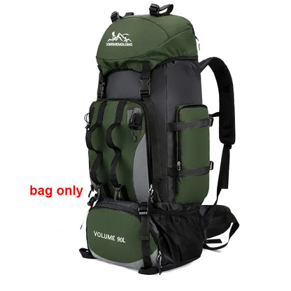 Sac de sport 90L étanche, résistant et imperméable, grande capacité pour randonnée, trekking et camping