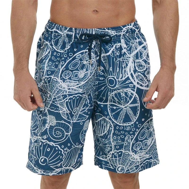 Short de plage décontracté imprimé en 3D pour hommes, maillot de bain de vacances hawaïennes, floral, stylé