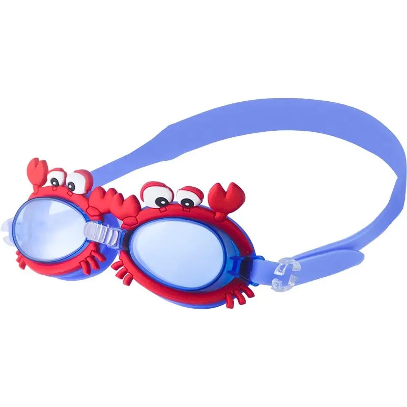 Lunettes de plongée réglables en forme de crabe rouge pour enfants, lunettes de natation étanches, anti-buée