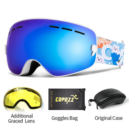 Lunettes de Ski pour enfants de 4 à 15 ans, Anti-buée professionnelle