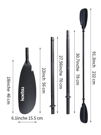 Pagaie à deux têtes en aluminium, paddle, surf, sport nautique