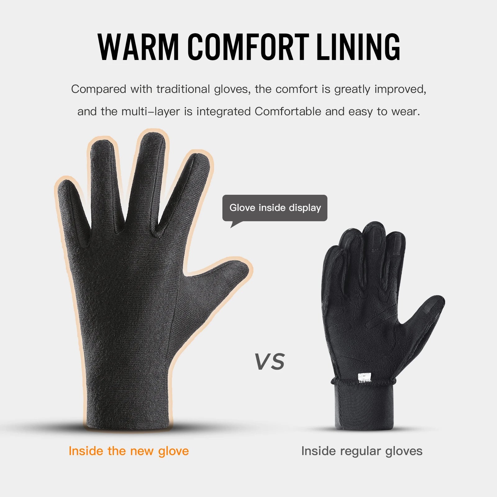 Gants d'hiver imperméables pour ski, cyclisme, course