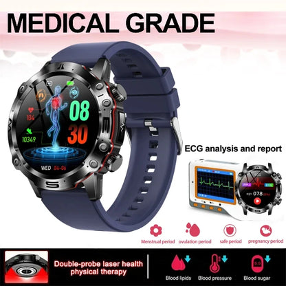 Montre intelligente de sport professionnelle, luxe, mesure sucre dans le sang, lipides, acide urique, pression artérielle, appel BT, montre intelligente, appel bluetooth, haute qualité