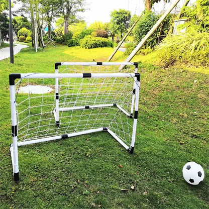 Filet de poteau pliant avec pompe pour enfants, mini ballon de football, but de football, sports d'intérieur et d'extérieur, équipement d'entraînement sportif, 2 en 1