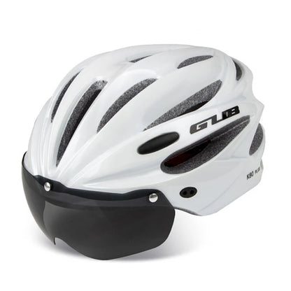 Casque de vélo avec lunettes magnétiques, coupe-vent