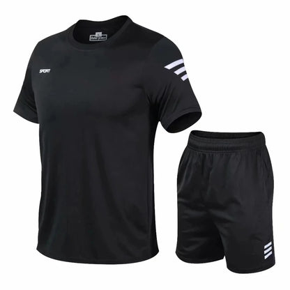 Ensemble de sport de compression pour homme, 2 pièces, tenue de course, de gym, de fitness, d'entraînement, survêtement pour l'été